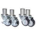 Bk Resources Set of 4 Casters 3" Diameter, Fits Any Cabinet Base Work Tables 3SBR-BKDC-4